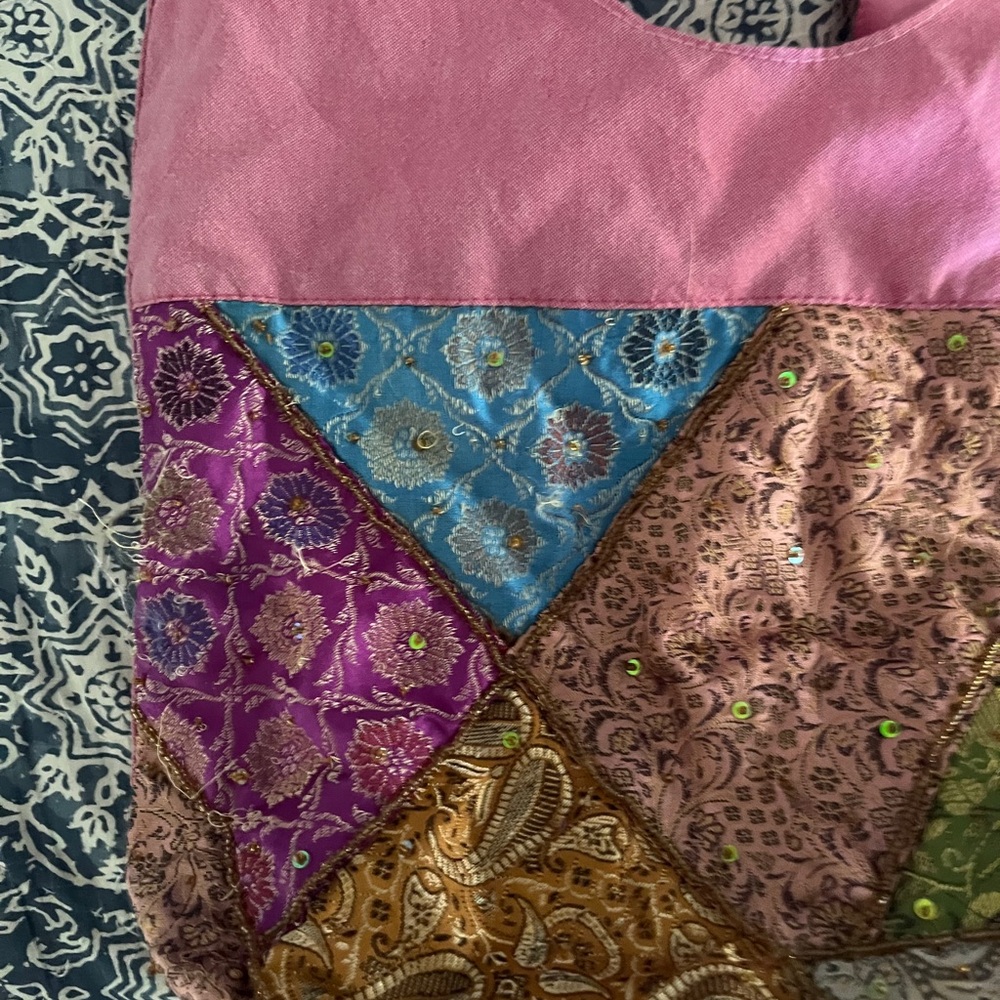 Never Used Indonesian Zipper Patchwork Shoulder B… - image 7